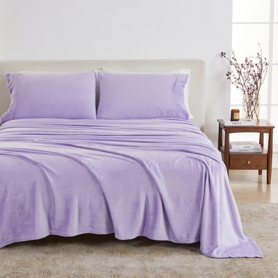 Solid Velvet Plush Fleece Sheet Set - Great Bay Home