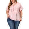 Agnes Orinda Women's Plus Size Lace Hollow Out Tassel Ruffle Boho Blouses - 2 of 4