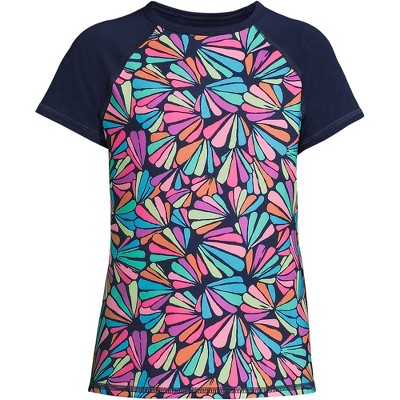 Lands' End Kids Slim Short Sleeve Crew Neck UPF 50 Swim Rash Guard