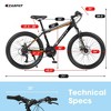 NAYSAYE 26 Inch Mountain Bike 21 Speed Disc Brakes High Carbon Steel Frame Bikes for Adults for Trail Riding, Black and Orange, 71"*25"*39.3" - 4 of 4