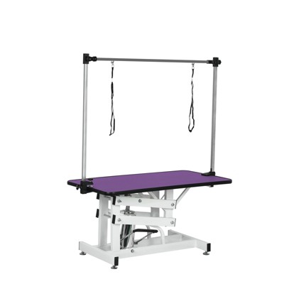 VisioGear 42.5" Dog Pet Grooming Table with Adjustable Height and Arm, Pet Dog Cat Grooming Table, Purple, 42.5"*23.5"*67"