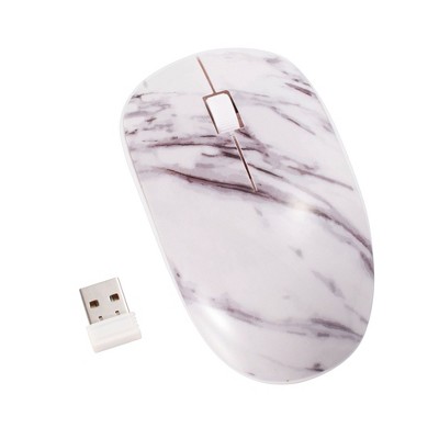 Insten USB 2.4G Wireless Mouse Compatible with Laptop, PC, Computer, MacBook Pro/Air & Gaming, White Marble