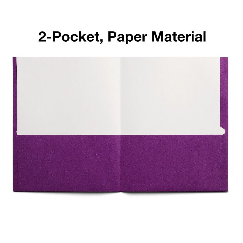 Staples School Grade 2 Pocket Folder Purple 25/Box 27536-CC, 3 of 5