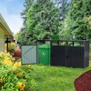VYNXARIA Garbage Bin Shed Stores 3 Trash Cans Metal Outdoor Bin Shed for Garbage Storage, Bin Shed for Garden Yard Lawn,Black - 2 of 4