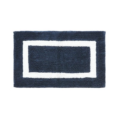 Hotel Bath Rug 100% Premium Cotton Tufted Two Tone Reversible Bathroom Rug, Soft & Water Absorbent, Machine Washable Bath Mat