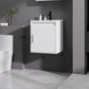 KTMBDW Floating Bathroom Vanity with Sink, Single Sink Wall Mounted Bathroom Vanity, White Ceramic Basin Top for Small Space - 3 of 4
