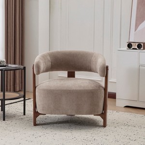 Christopher Knight Home Aubert Modern Rubberwood Upholstered  Accent Chair - 1 of 4