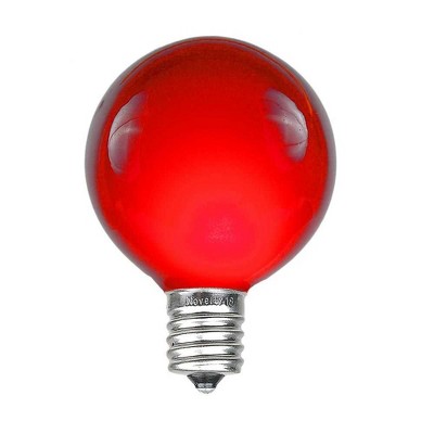 25-Foot Red Globe Outdoor Patio String Lights with Green Wire