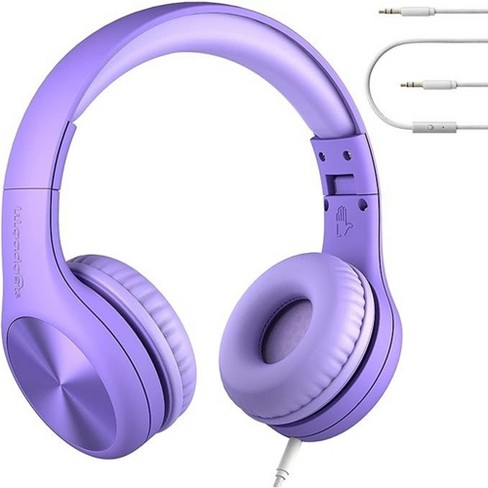 Lilgadgets Connect Pro Kids Headphones With Mic And Cord Shareport Technology Volume Limit 93db Wired Inline 3.5mm Jack Purple Target