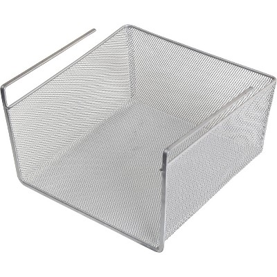 YBM Home Silver Mesh Under Shelf Storage Basket Organizer