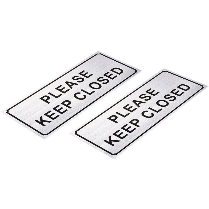 2-Pack Please Close Signs - Please Keep Closed Gate Signs, Close Signs for Dog Gate, Business and Home Use, Silver - 7.87 x 3.6 inches, 2 of 4