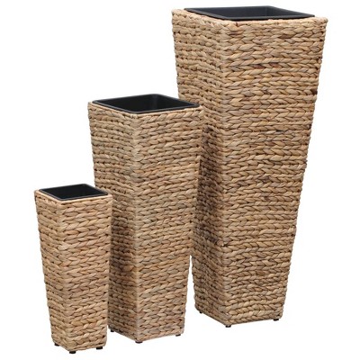 vidaXL Garden Planters 3 pcs Water Hyacinth Black