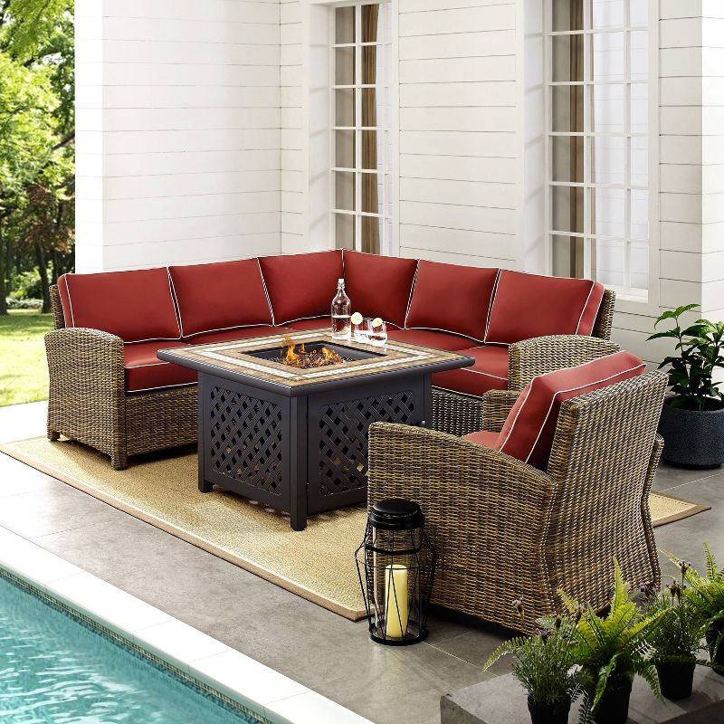 Bradenton 5pc Outdoor Wicker Seating with Fire Table - Crosley
, 5 of 10
