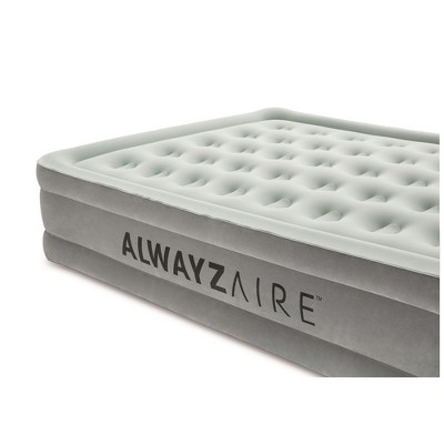 Queen 18'' Gray PVC Air Mattress with Built-in Electric Pump