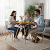 FurnitureR Round Dining Table 31.5 Inch for 2-4 Person, Stylish Circle Table with Wooden Legs for Home Kitchen, Cafés, Leisure Rooms, Black - 3 of 4