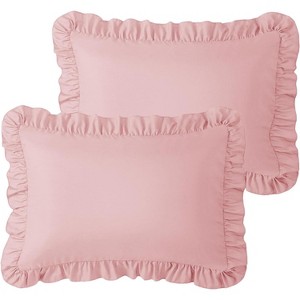 LISM 20"x 26"Ruffle Pillowcases Set of 2,Ruffled Pillow Shams with Envelope Closure - 1 of 4