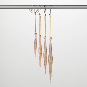 3.5", 4.5", 5.5" & 6.5" Sullivans Boxed Icicle Christmas Ornaments Set of 4, Gold, Christmas Tree Decor - 1 of 3