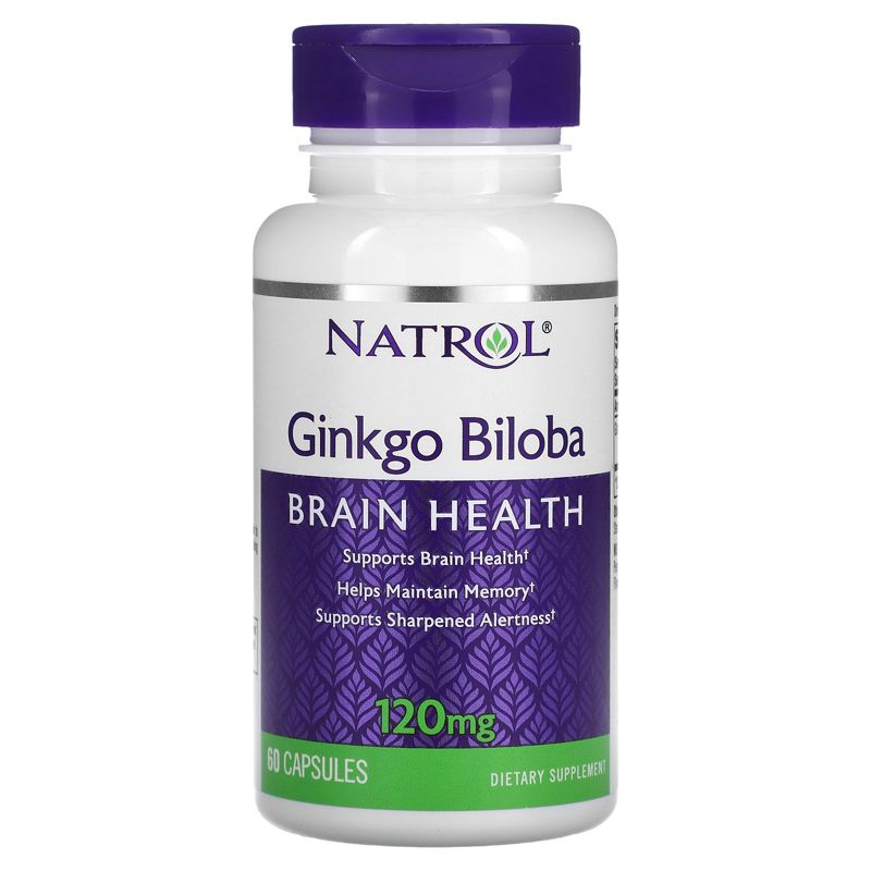 Natrol Ginkgo Biloba, 120 mg, 60 Capsules, Herbal Supplements, 1 of 4
