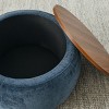 GlasFlength Ottomans and Benches Woven Rattan Storage Ottoman with Dual Function Simple Fashion Design for Living Spaces, Blue, 25.6"*25.6"*15.55" - 3 of 4