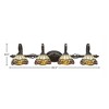 Toltec Lighting Elegante 4 - Light Vanity in  Dark Granite with 7'' Roman Jewel Art Glass Shade - 2 of 2