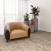 Opula Single-Seater Leather Sofa Accent Armchair with Stainless Steel Legs, Black/White - 3 of 4