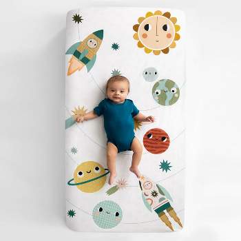 Rookie Humans Space Explorer 100% Cotton Fitted Crib Sheet.