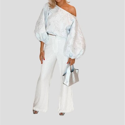 Women's Sequin Wide Leg Pants - Mainstrip