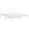 vidaXL White Metal Bed Frame-Double with Headboard, Steel Construction, 59.1"x78.7" Mattress Compatible, Under-Bed Storage, Modern Bedroom Furniture - 3 of 4