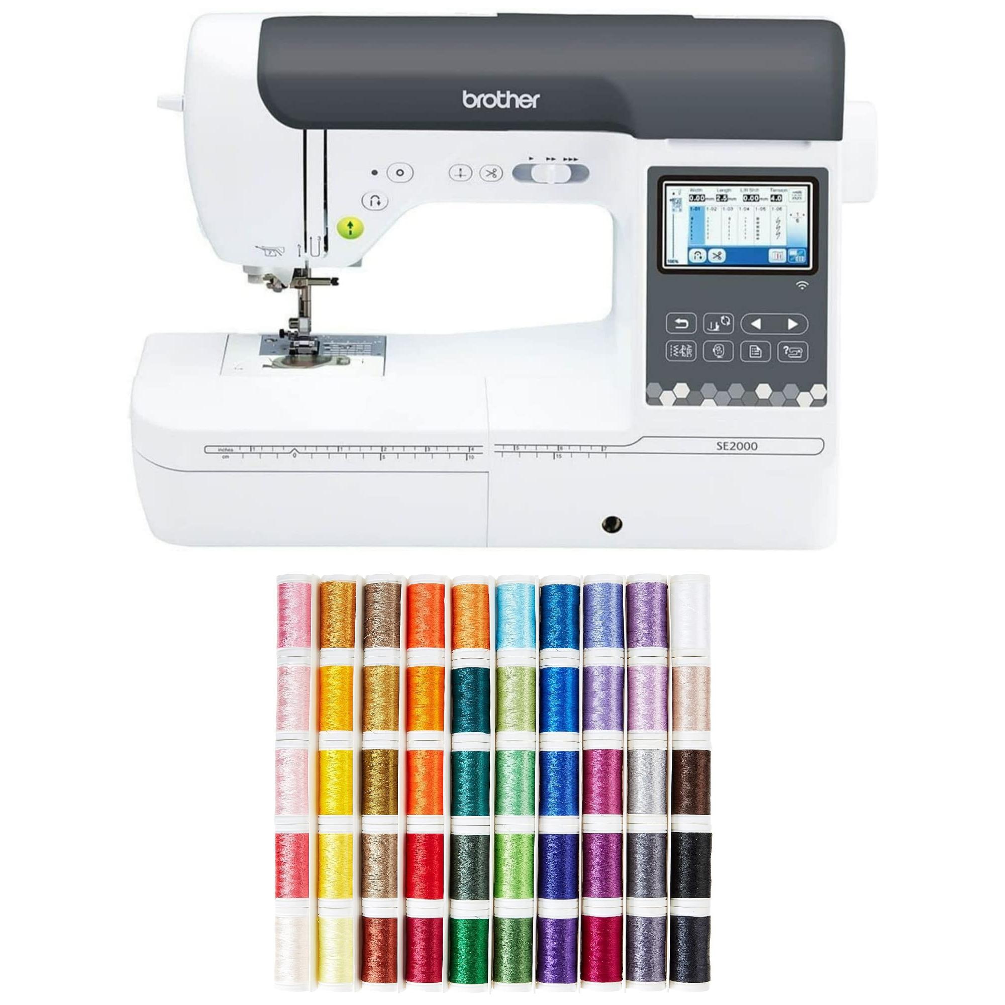 Brother SE2000 Sewing and Embroidery Machine, SA650 Designio 50-Color Thread Set