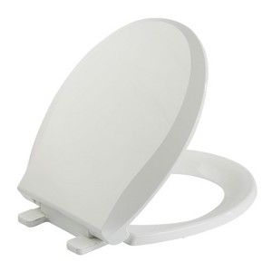 17"/19" Toilet Seat with Cover Soft Close, Safe PP Material Easy Clean Toilet Lid, Suitable to Round/Elongated Toilets - 1 of 4