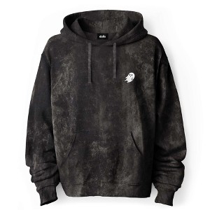 Dalix Ghost Embroidered Washed Hooded Sweatshirt Fleece Soft Cotton Mens - 1 of 4