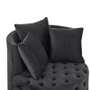 NicBex Modern Velvet Lazy Sofa Chair with Wheels and 3 Pillows, Comfy Swivel Accent Chair for Bedroom, Living Room, Black - 4 of 4