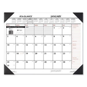 Two-Color Monthly Desk Pad Calendar, 21.75 x 17, White Sheets, Black Corners, 12-Month (Jan to Dec): 2026 - 1 of 4