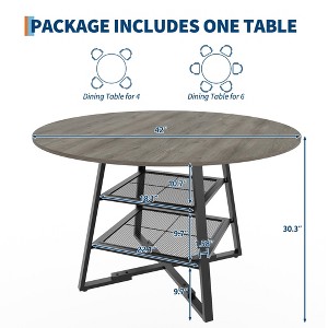Round Dining Table for 4-6, Wood Kitchen Table with Sturdy Base, Modern Circular Dinner Table, Breakfast Table for Living Room, No Chair - 1 of 4