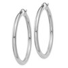 Black Bow Jewelry 3mm, 14k White Gold Classic Round Hoop Earrings, 40mm (1 1/2 Inch) - 2 of 4