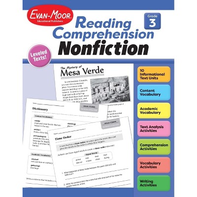 Reading Comprehension: Nonfiction, Grade 3 Teacher Resource - by  Evan-Moor Educational Publishers (Paperback)