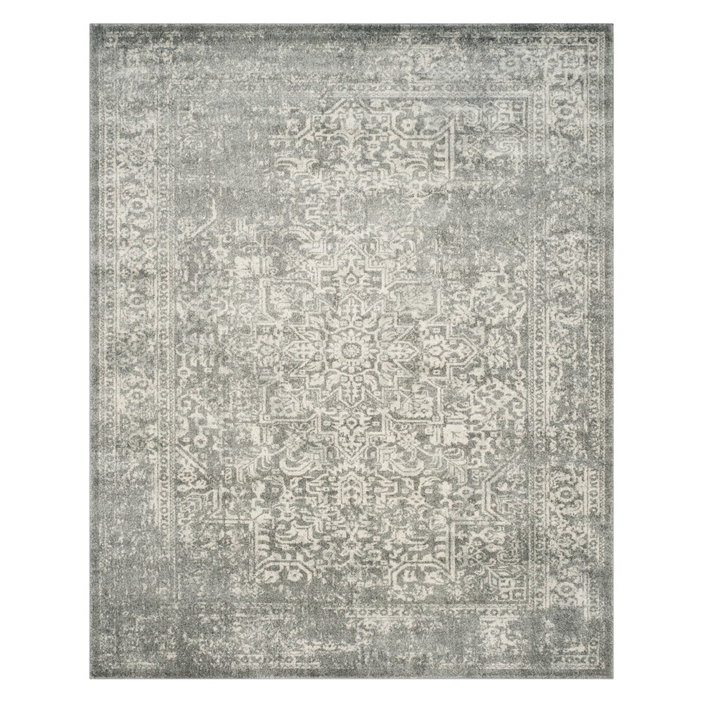 12'x18' Hestia Burst Loomed Area Rug Silver/Ivory - Safavieh