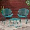3 Piece Metal Patio Table and Chairs Sets, Outdoor Conversation Furniture Set,Metal Patio Table and Chairs Set for Small Space-Maison Boucle - 2 of 4