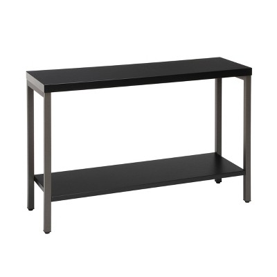 target black metal console table