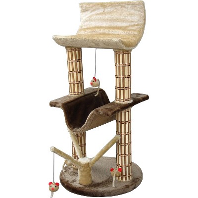 Penn-Plax Two Story Cat Perch and Play Tree with Mouse Toys