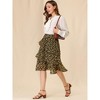 INSPIRE CHIC Women's Floral Layered Elastic Waist Chiffon Ruffle Midi Skirt - 2 of 4