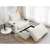 VYNXARIA 42" Oversized Chaise Lounge Indoor,Faux Rabbit Fur Sofa Bed with Storage Ottoman and Armrests,Cup Holders,Upholstered Sleeper Chair - 2 of 4