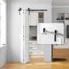 SMARTSTANDARD Interior Bifold Sliding Barn Door Hardware Kit, Heavy Duty Side Mounted Track for Double Doors with J-Shape Hangers (Door Not Included) - 2 of 4