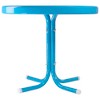 Northlight 22" Round Outdoor Retro Steel Tulip Side Table, Turquoise Blue - 3 of 4