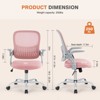 Sevobal Task And Office Chairs Home Office Chair For Standing Desk With Adjustable Wheels, Modern Simple Design, Pink, 25"*24"*42" - 3 of 4