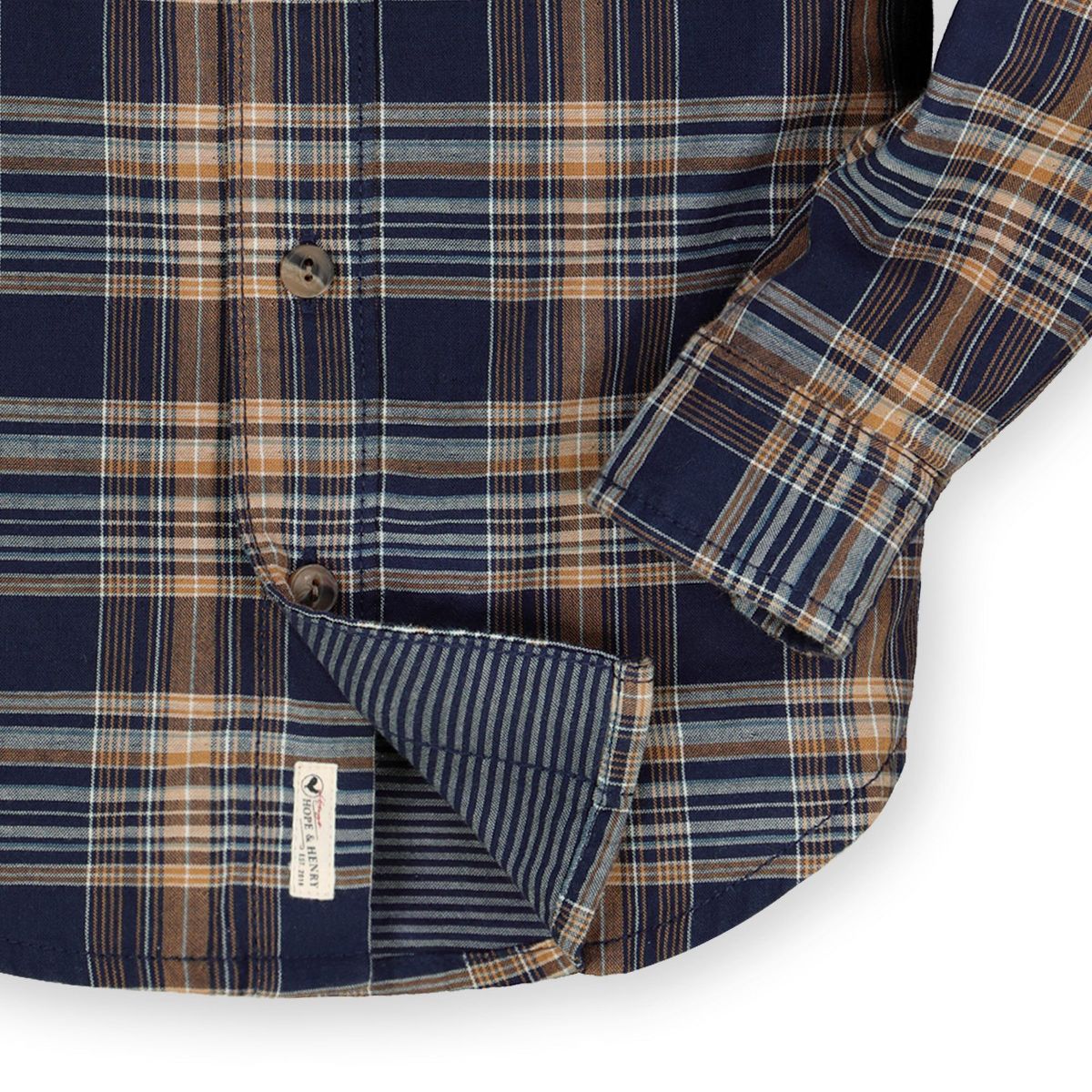 Hope & Henry Boys' Convertible Double Weave Button Down Shirt, Infant - thumbnail 8