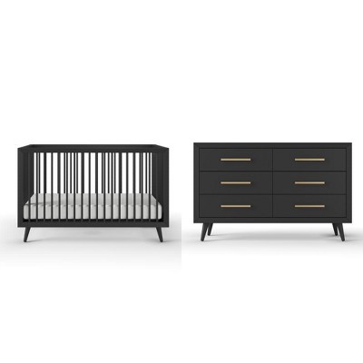 Child Craft Cranbrook Crib and Dresser Nursery Set, 2-Piece, Includes 4-in-1 Convertible Crib and 6-Drawer Double Dresser