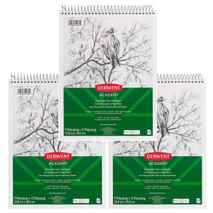 Mead Derwent Academy Wirebound Sketchbook, 9" x 12", 70 Sheets, Pack of 3 - 1 of 3