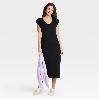Women's Sleeveless Knit T-Shirt Dress - Universal Thread™ Black XS