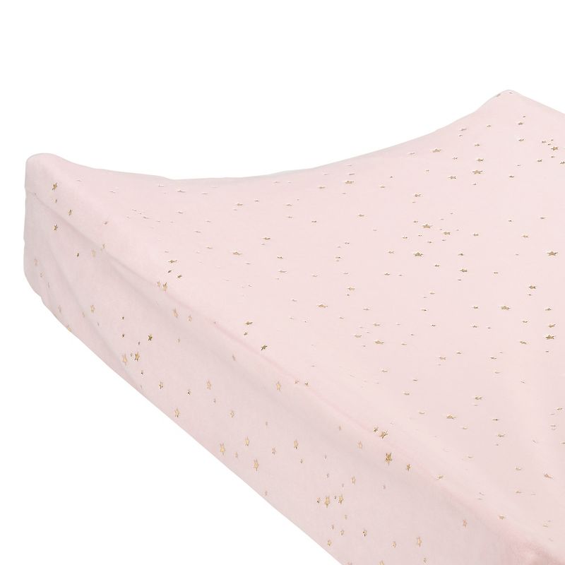 Lambs & Ivy Ballerina Baby Pink/Gold Stars Soft Changing Pad Cover, 2 of 5